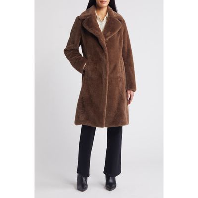 Via Spiga Reefer Longline Faux Fur Coat in Portobello 