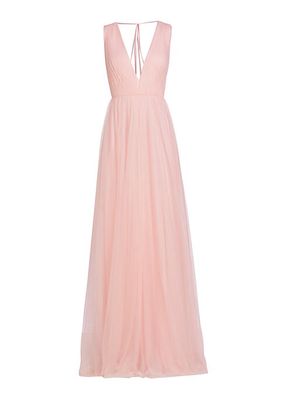 Vias Pleated Tulle Gown