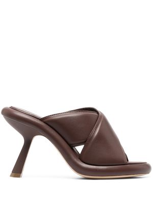 Vic Matie 105mm leather crossover-detail mules - Brown