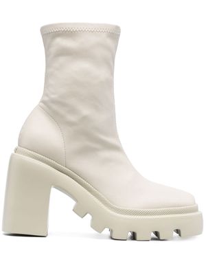 Vic Matie 110mm ankle leather boots - White