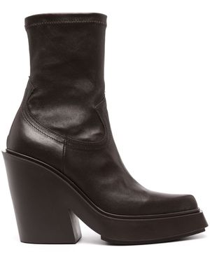 Vic Matie 115mm ankle leather boots - Brown