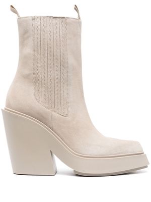 Vic Matie 120mm pointed-toe suede boots - Neutrals