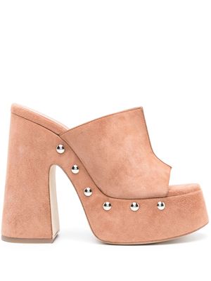 Vic Matie 140mm studded suede mules - Neutrals