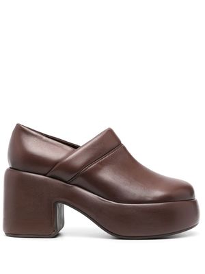 Vic Matie chunky leather mules - Brown