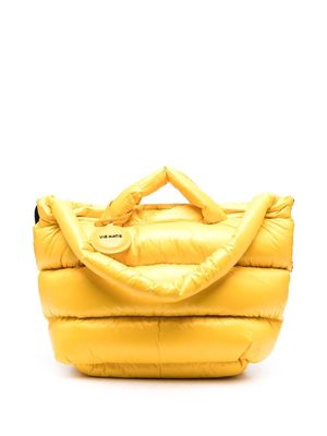 Vic Matie quilted-panel main compartment tote bag - Yellow
