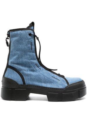 Vic Matie toggle-fastening denim ankle boots - Blue