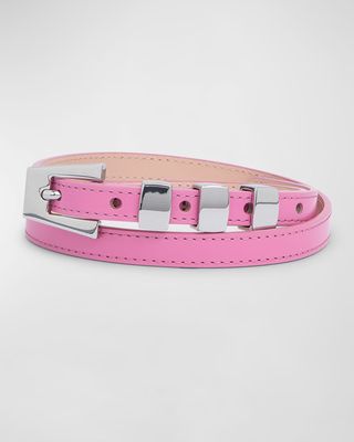 Vic Skinny Semi-Patent Leather Belt