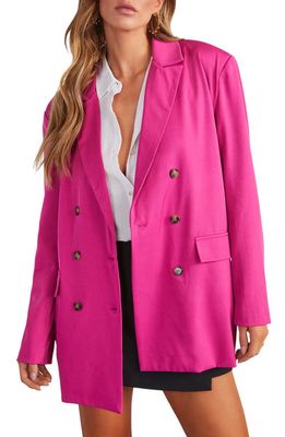 VICI Collection Lira Oversize Double Breasted Blazer in Hot Pink