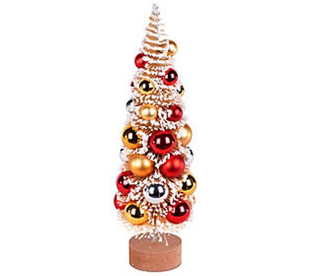 Vickerman 12" Frosted Gold Tree with Multicolor Orn