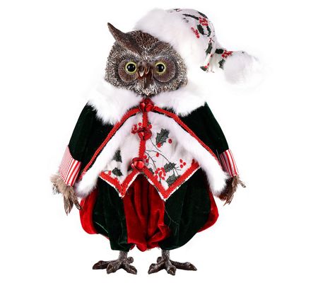 Vickerman 14" Holly Jolly Owl Doll
