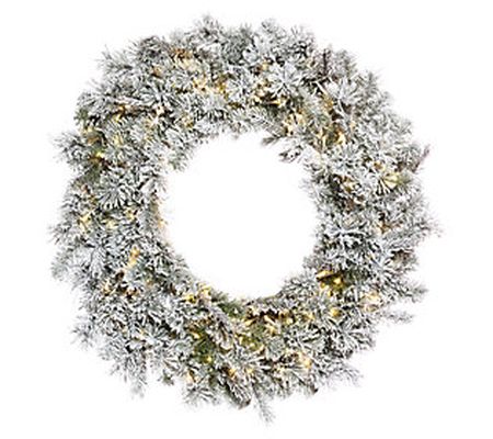 Vickerman 24" Flocked Kiana Wreath 3mm 150WW