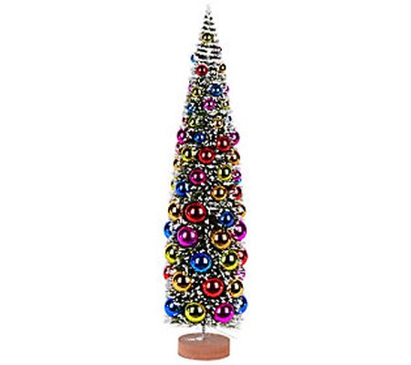 Vickerman 24" Frosted Green Tree with Colorful Ornaments