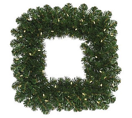 Vickerman 24" Prelit Oregon Fir Square Wreath