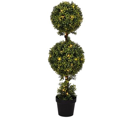 Vickerman 3' Artificial Double Ball Green Boxwo od Topiary