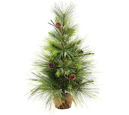 Vickerman 3' x 23" Boulder Pine Tree with Burla p Base