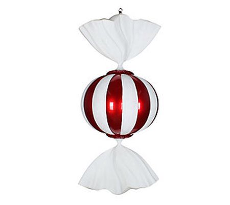 Vickerman 36" Red & White Candy Ornament w/Glit ter Accents