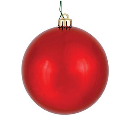 Vickerman 4.75" Red Shiny Ball Christmas Orname nt, 4 per Bag