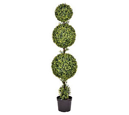 Vickerman 5'  Artificial Triple Ball Green Boxw ood Topiary