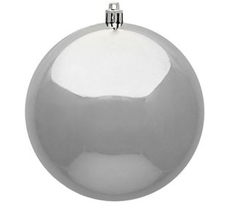 Vickerman 6" Silver Shiny Ball Christmas Orname nt, 4 per Bag