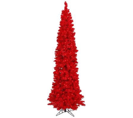 Vickerman 7.5' Flocked Red Pencil Artificial Ch ristmas Tree