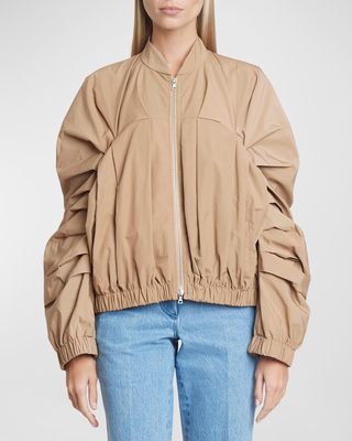 Victoire Bomber Jacket with Pleated Sleeves