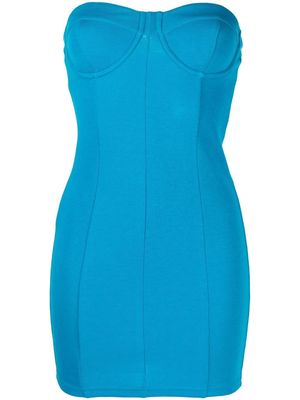 Victor Glemaud bustier knitted mini dress - Blue