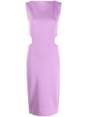 Victor Glemaud cut-out sleeveless midi dress - Purple