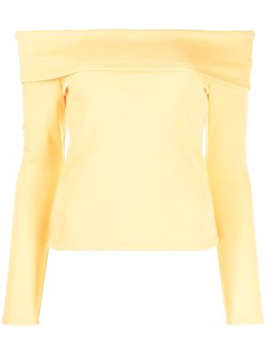 Victor Glemaud folded off-shoulder top - Yellow