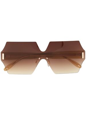 Victor Glemaud gradient oversize-frame sunglasses - Brown
