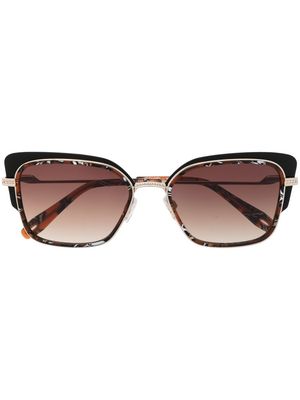 Victor Glemaud layered butterfly-frame sunglasses - Brown
