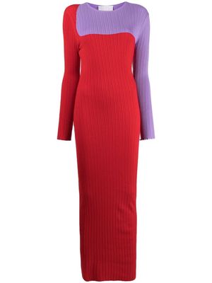 Victor Glemaud long-sleeve colour-block dress - Red