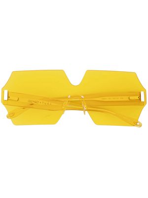 Victor Glemaud tinted-lens oversize-frame sunglasses - Yellow