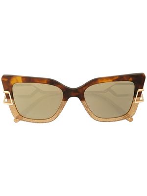 Victor Glemaud tortoiseshell-effect cat-eye sunglasses - Blue