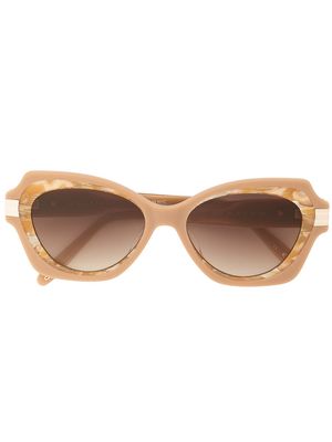Victor Glemaud tortoiseshell-effect cat-eye sunglasses - Neutrals