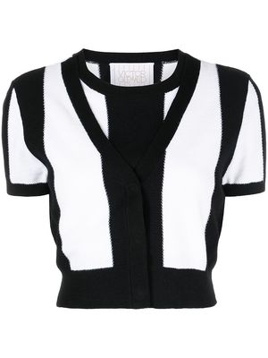 Victor Glemaud two-tone knitted crop top - Black