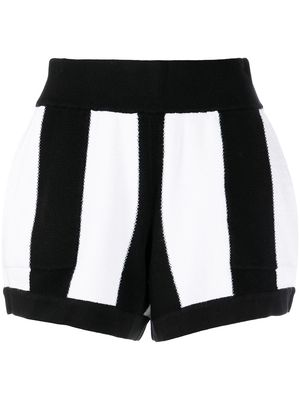 Victor Glemaud two-tone knitted mini shorts - Black