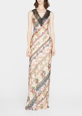 Victoria Antique Lace-Trim Slip Dress