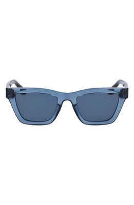 Victoria Beckham 52mm Rectangular Sunglasses in Azure