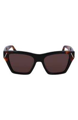 Victoria Beckham 55mm Modified Rectangle Sunglasses in Black
