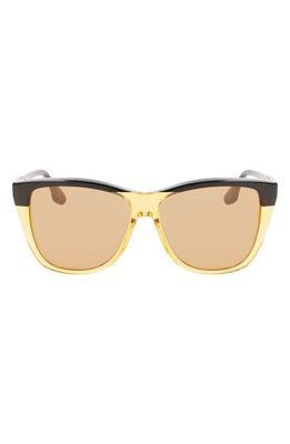 Victoria Beckham 57mm Gradient Lens Cat Eye Sunglasses in Black-Champagne