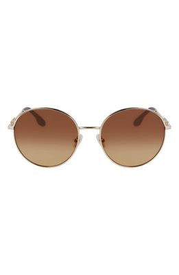 Victoria Beckham 58mm Gradient Round Sunglasses in Gold/Brown