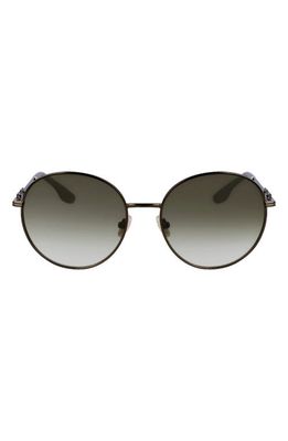 Victoria Beckham 58mm Gradient Round Sunglasses in Khaki