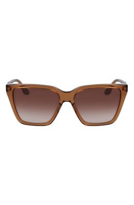 Victoria Beckham 58mm Rectangular Sunglasses in Brown