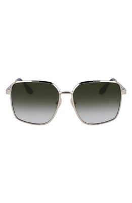 Victoria Beckham 59mm Rectangular Sunglasses in Gold/Khaki