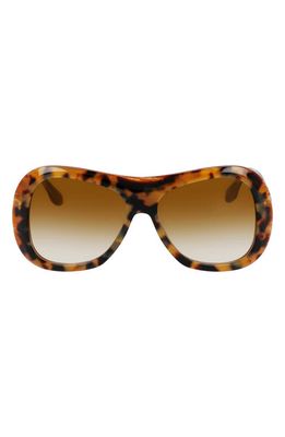 Victoria Beckham 59mm Shield Sunglasses in Havana Horn/Brown