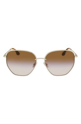 Victoria Beckham 60mm Gradient Sunglasses in Gold/Brown Purple Peach