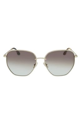 Victoria Beckham 60mm Gradient Sunglasses in Gold/Grey Brown Aqua