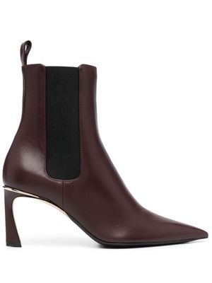 Victoria Beckham 90mm pointed-toe leather boots - Red