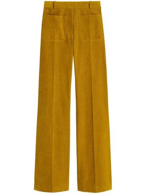 Victoria Beckham Alina corduroy wide-leg trousers - 7845 MOSS GREEN