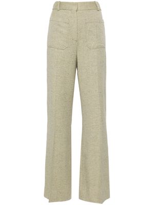 Victoria Beckham Alina speckle-knit trousers - Green